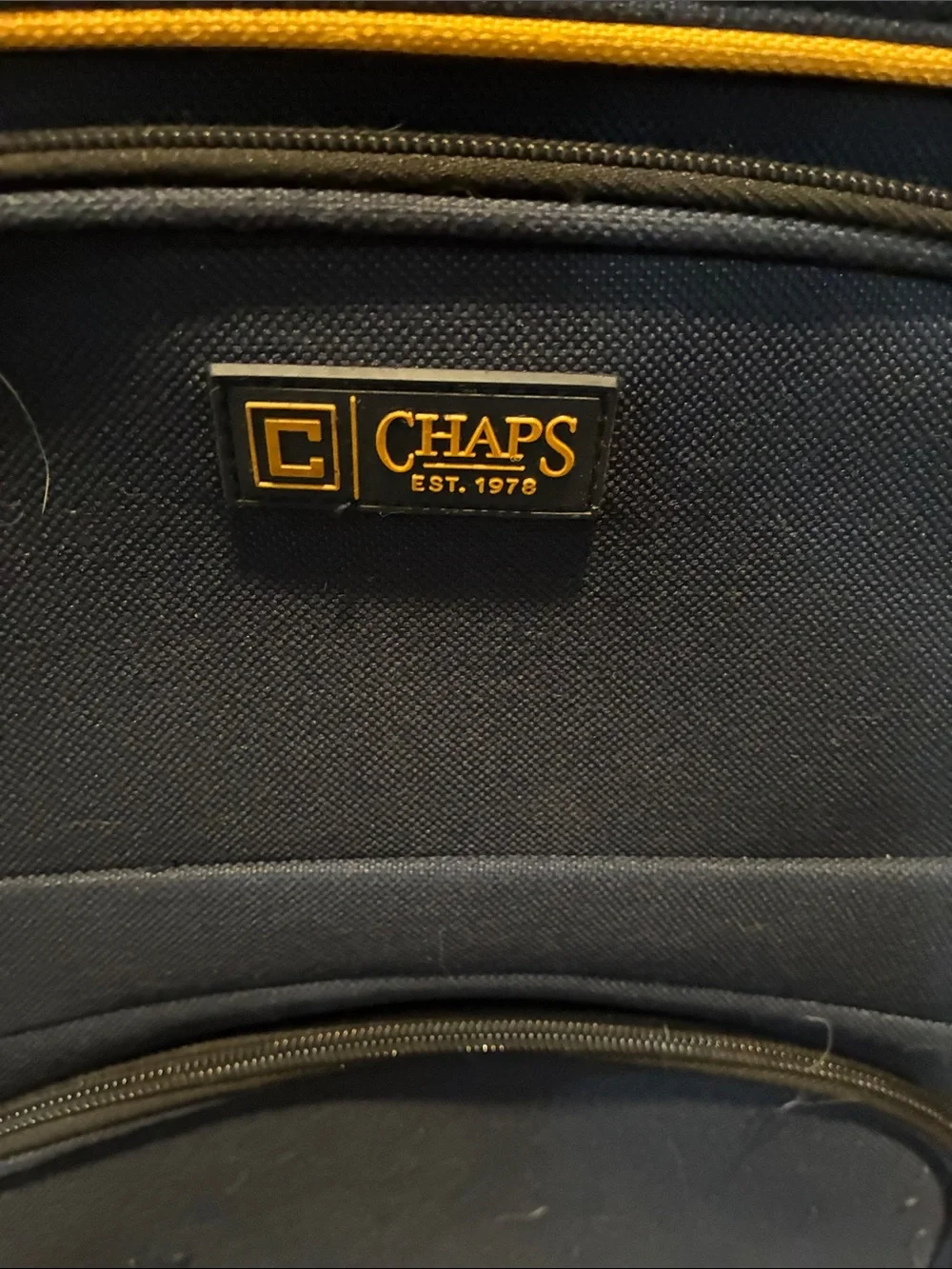 Vintage Chaps Navy and Yellow Upright Travel Carry-On Bag